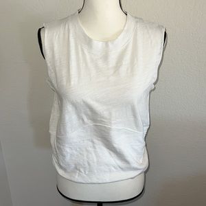 NWT LNA sleeveless white mid drift top!